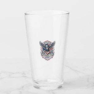 Patriotic Bison Eagle Crest Animal Hybrid Patrioti Glass