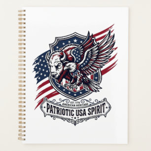 Patriotic Bison Eagle Crest Animal Hybrid Patrioti Planner