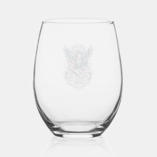 Patriotic Bison Eagle Crest Animal Hybrid Patrioti Stemless Wine Glass