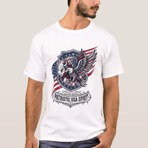 Patriotic Bison Eagle Crest Animal Hybrid Patrioti T-Shirt