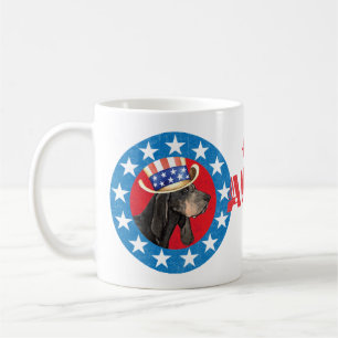 Patriotic Black and Tan Coonhound Coffee Mug