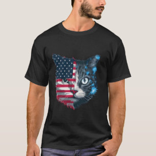 Patriotic Black Cat 4th of July Women Men Kids T-Shirt