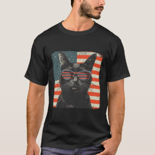 Patriotic Black Cat Shirt 4th Of July Women Men Ki