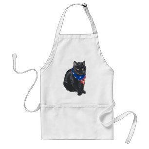 Patriotic Black Cat Standard Apron
