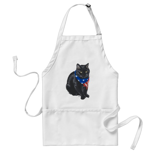 Patriotic Black Cat Standard Apron (Front)