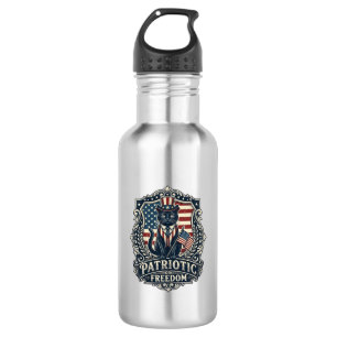 Patriotic Black Cat Vector Graphic Tee (2)_1 532 Ml Water Bottle