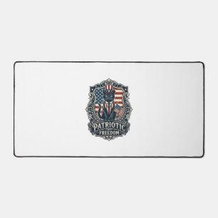 Patriotic Black Cat Vector Graphic Tee (2)_1 Desk Mat