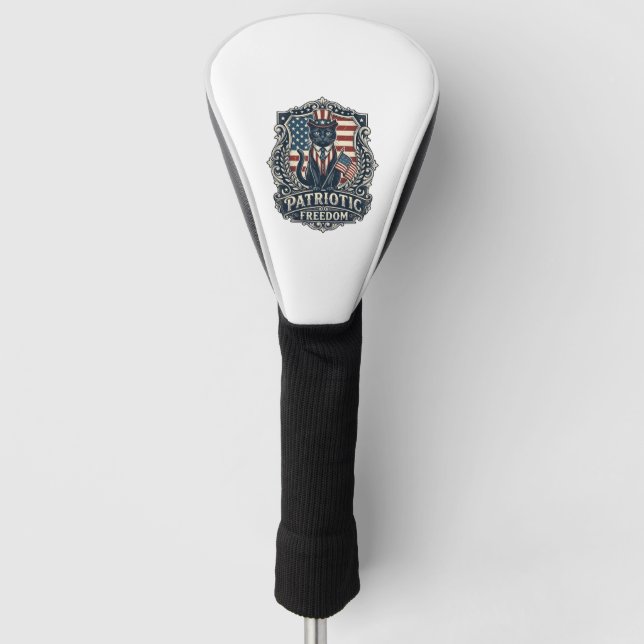 Patriotic Black Cat Vector Graphic Tee (2)_1 Golf Head Cover (Front)