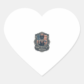 Patriotic Black Cat Vector Graphic Tee (2)_1 Heart Sticker
