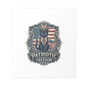 Patriotic Black Cat Vector Graphic Tee (2)_1 Notepad
