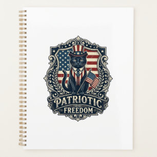 Patriotic Black Cat Vector Graphic Tee (2)_1 Planner