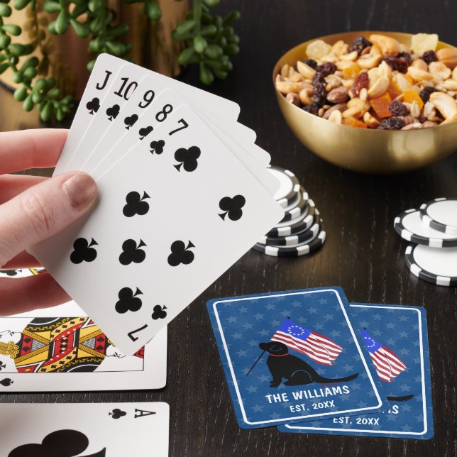 Patriotic Black Lab Dog Classic Playing Cards (In Situ)