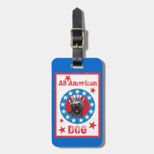 Patriotic Black Lab Luggage Tag