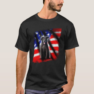 Patriotic Black Labrador Retriever Black Lab Ameri T-Shirt