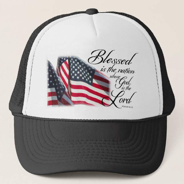 Patriotic Blessed is the Nation Trucker Hat (Front)