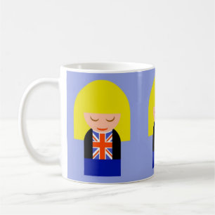 Patriotic Blonde Girl In A Union Jack Flag Tee Coffee Mug