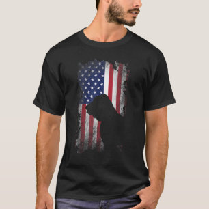 Patriotic Bloodhound American Flag Cool Dog T-Shirt