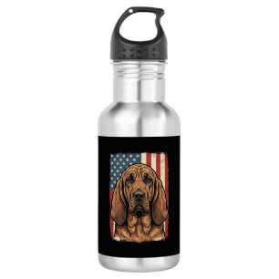Patriotic Bloodhound Dog American Flag Art_1 532 Ml Water Bottle
