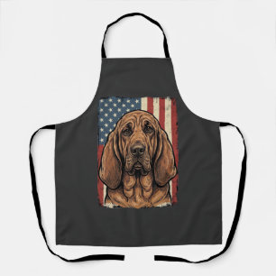 Patriotic Bloodhound Dog American Flag Art_1 Apron