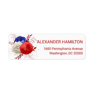 Patriotic Bloom Trio Return Address Label