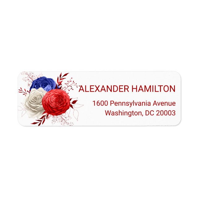 Patriotic Bloom Trio Return Address Label (Front)