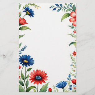 Patriotic Blossoms Stationery