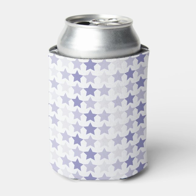 Patriotic Blue Ombre Stars Can Cooler (Can Front)