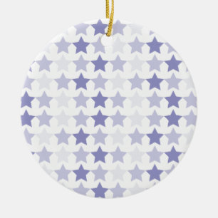Patriotic Blue Ombre Stars Ceramic Ornament
