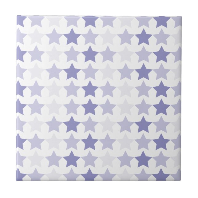 Patriotic Blue Ombre Stars Ceramic Tile (Front)