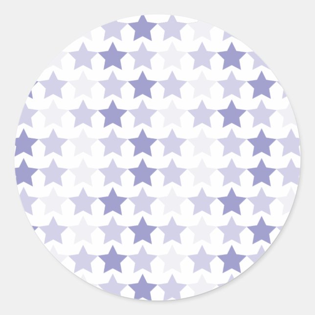 Patriotic Blue Ombre Stars Classic Round Sticker (Front)