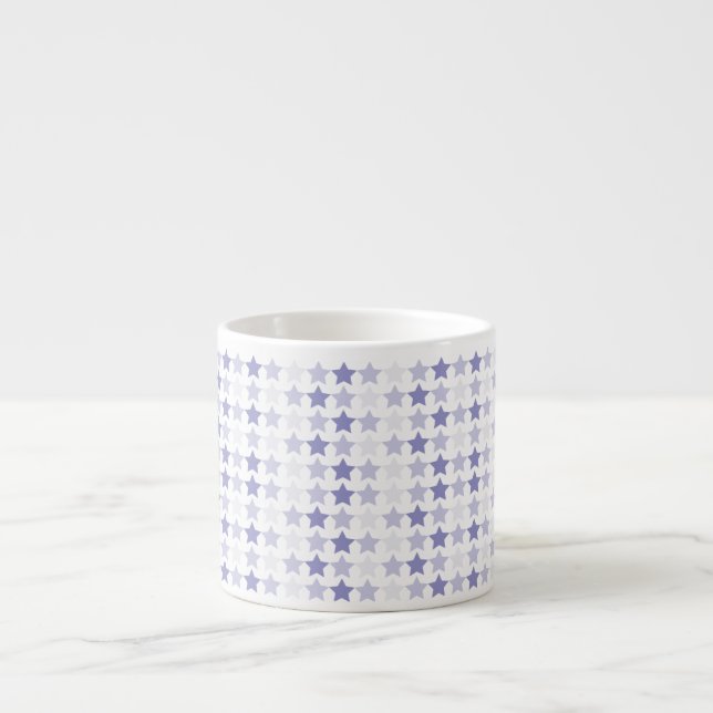 Patriotic Blue Ombre Stars Espresso Cup (Front)