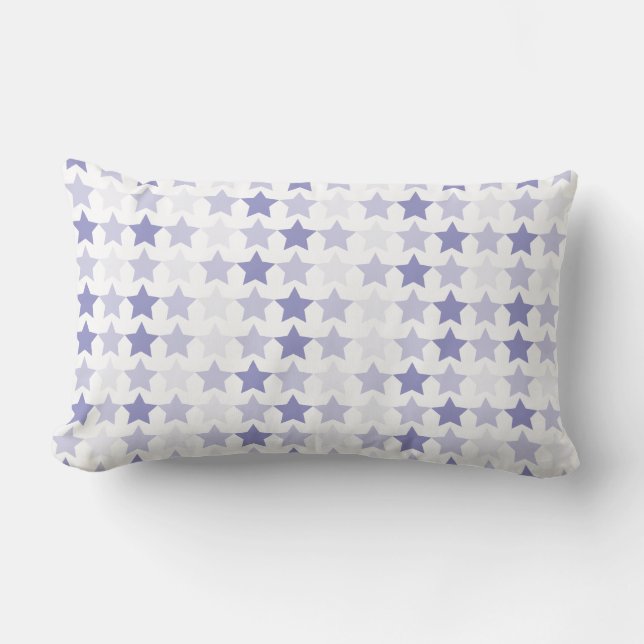 Patriotic Blue Ombre Stars Lumbar Cushion (Front)