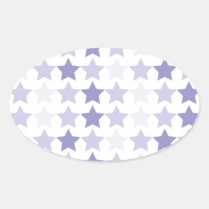 Patriotic Blue Ombre Stars Oval Sticker