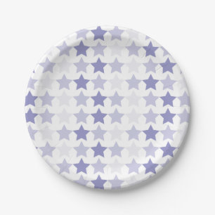 Patriotic Blue Ombre Stars Paper Plate