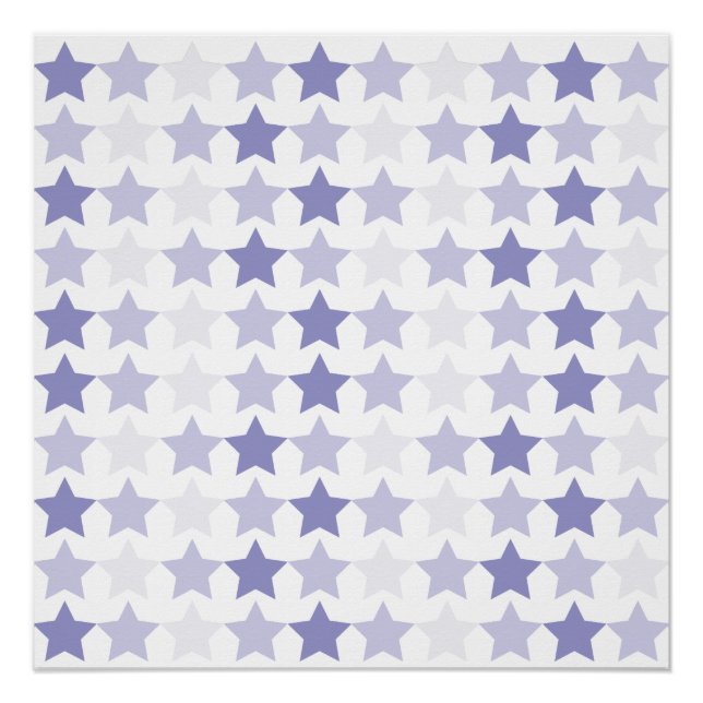 Patriotic Blue Ombre Stars Poster (Front)