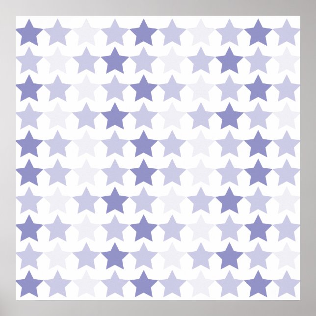 Patriotic Blue Ombre Stars Poster (Front)