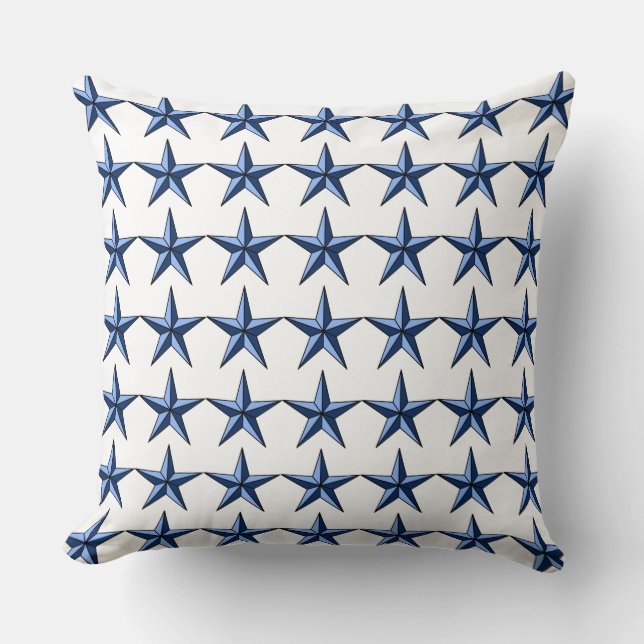 Patriotic Blue Stars on White Field Accent Pillow (Front)