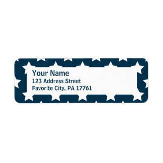 Patriotic Blue Stars Return Address Labels