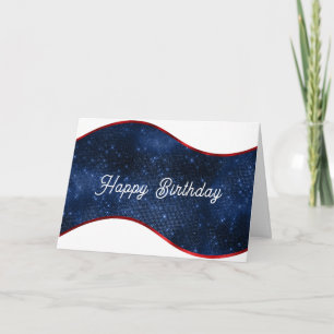 Patriotic Blue Wave Birthday Card
