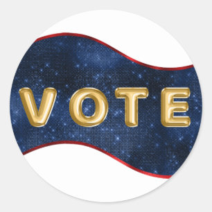 Patriotic Blue Wave Vote Classic Round Sticker