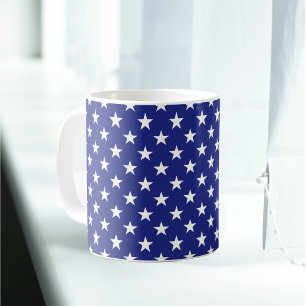 Patriotic Blue White Star  Coffee Mug