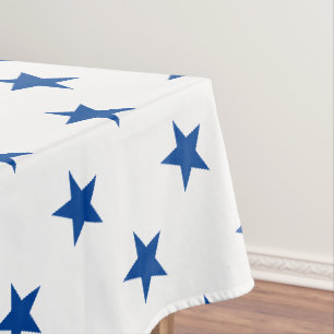 Patriotic blue white stars pattern modern holiday tablecloth