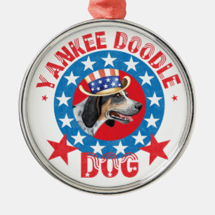 Patriotic Bluetick Metal Ornament