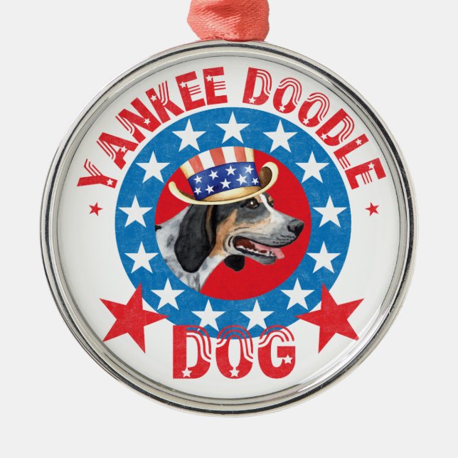 Patriotic Bluetick Metal Ornament (Front)