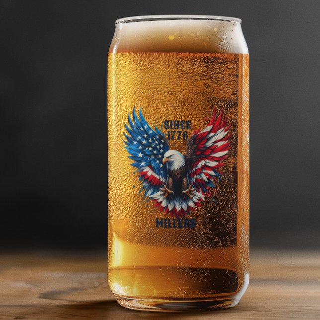 Patriotic Bold Eagle Snow Globe Can Glass (Creator Uploaded)