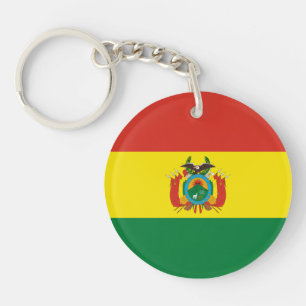 Patriotic Bolivia Flag Key Ring