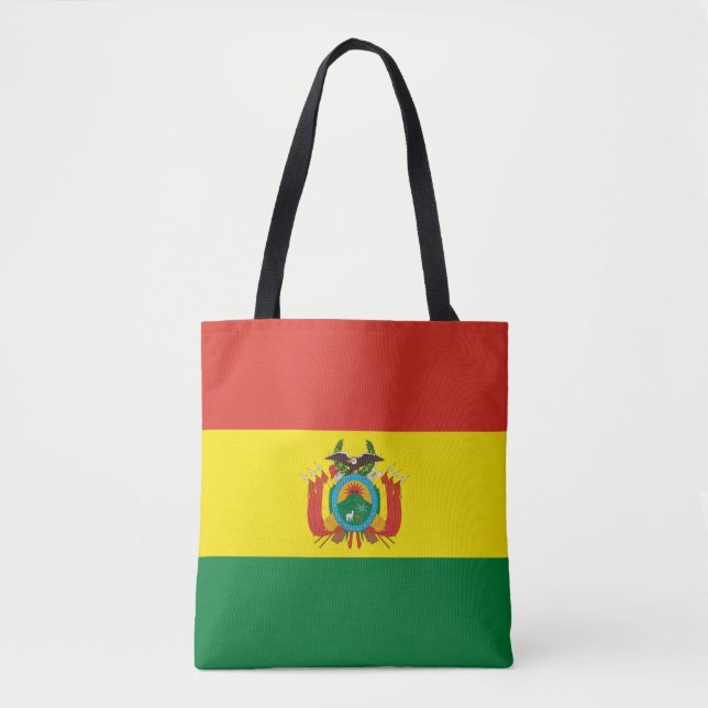 Patriotic Bolivia Flag Tote Bag (Front)