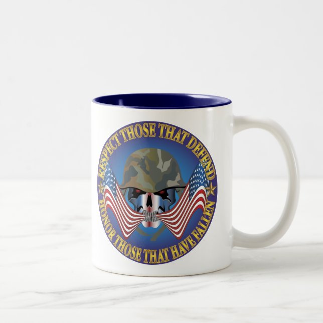 Patriotic Bones Two-Tone Coffee Mug (Right)