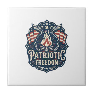 Patriotic Bonfire Night Vector Graphic Tee_1 Ceramic Tile