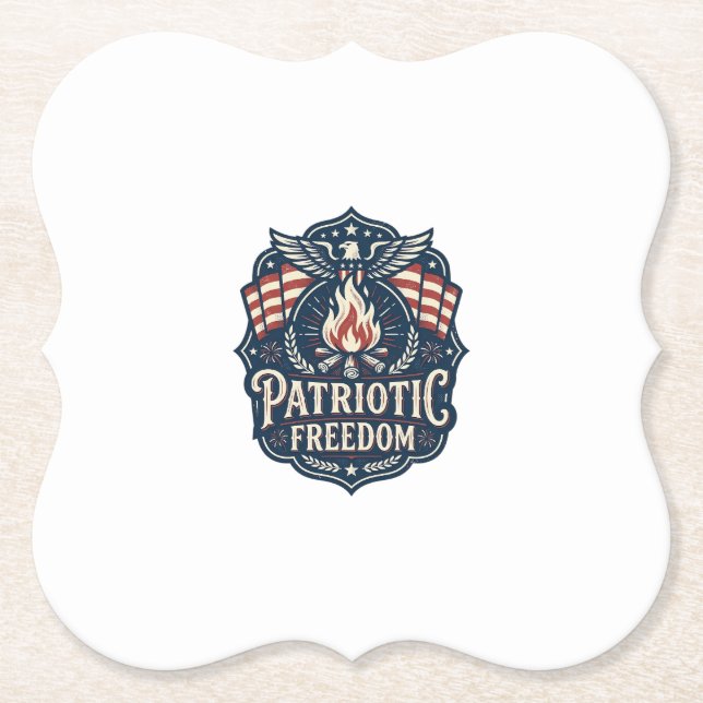 Patriotic Bonfire Night Vector Graphic Tee_1 Paper Coaster (Front)